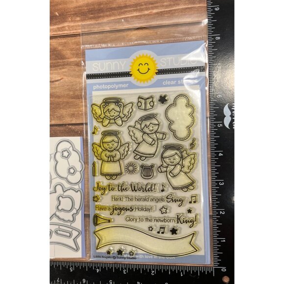Sunny Studio Clear Stamp & Die Set Christmas Little Angels SSCL-144 & SS-041 - Picture 4 of 4